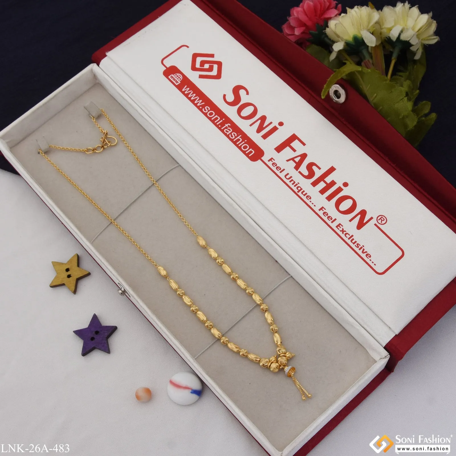 1 Gram Gold Plated Charming Design Gold Plated Necklace for Women - Style A483