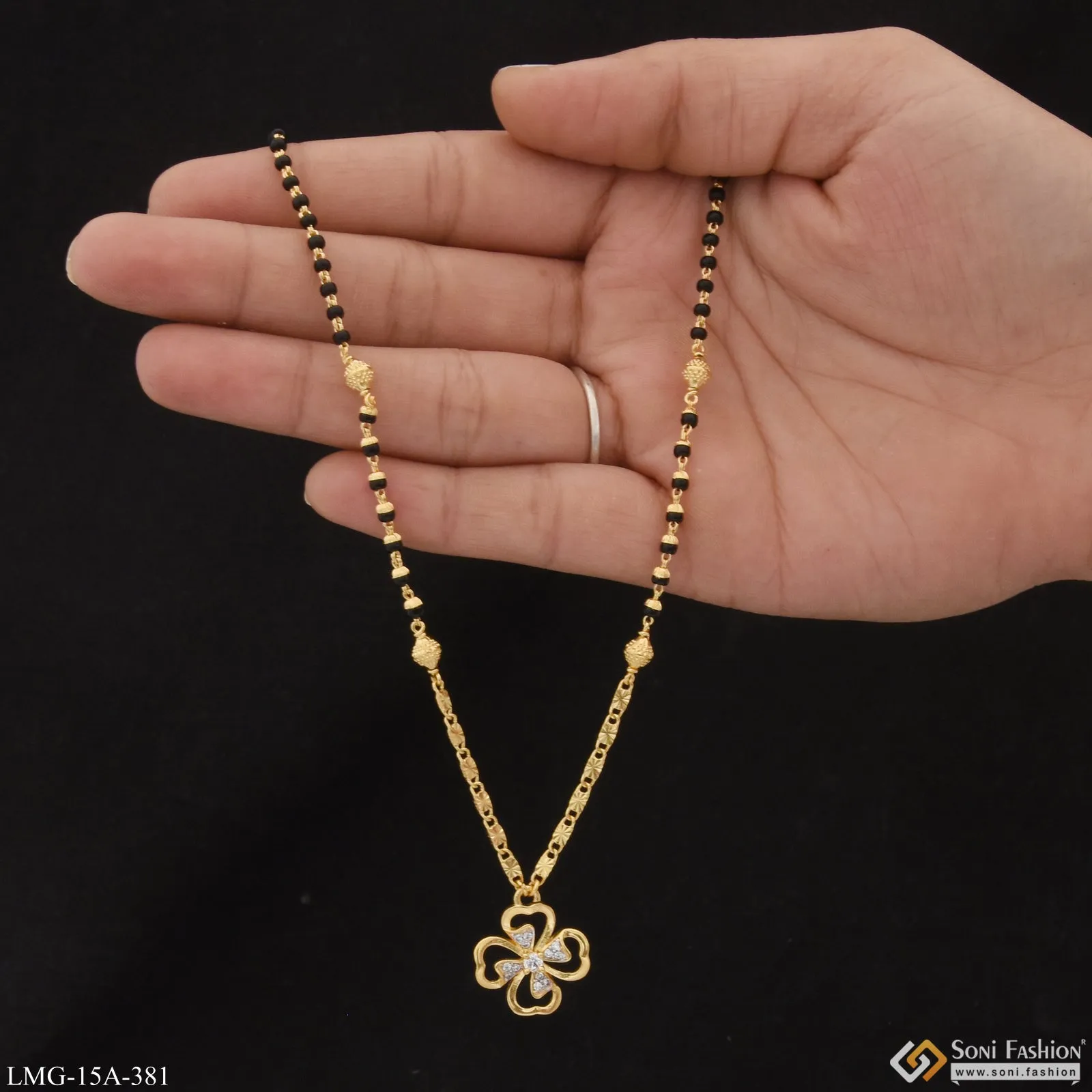 1 Gram Gold Plated Cool Design Mangalsutra for Women - Style A381