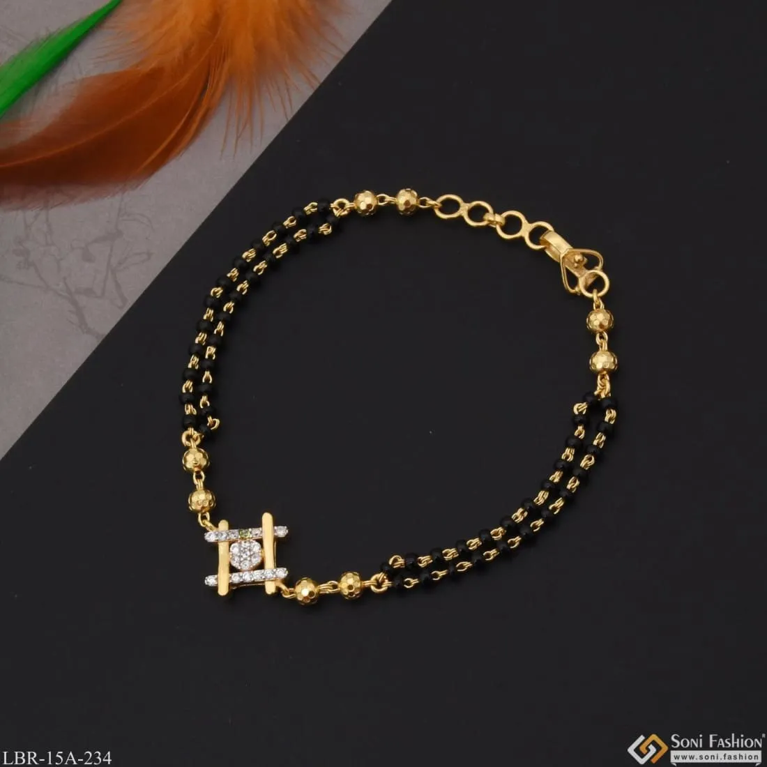 1 Gram Gold Plated Eye-catching Design Mangalsutra Bracelet For Women - Style A234