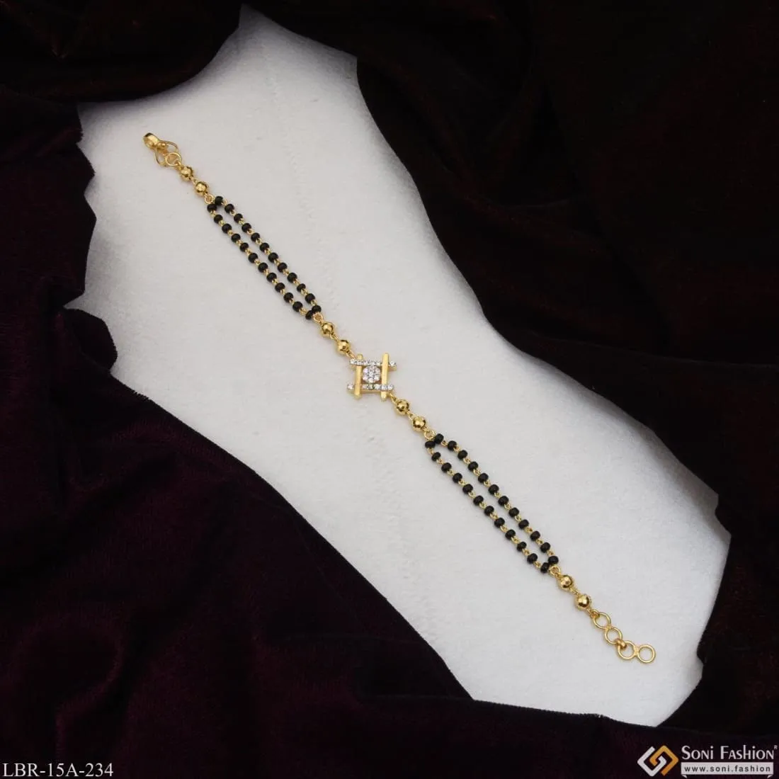 1 Gram Gold Plated Eye-catching Design Mangalsutra Bracelet For Women - Style A234