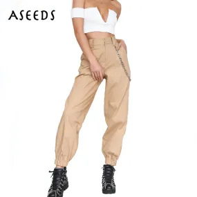 2018 Spring Army military cargo pants women black high waist pants Winter Casual cotton office long Trousers female Sweatpants