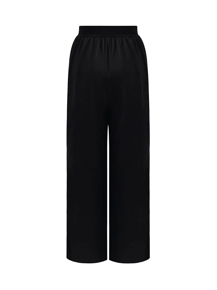 22 Momme Mulberry Silk Women Wide Leg Pants