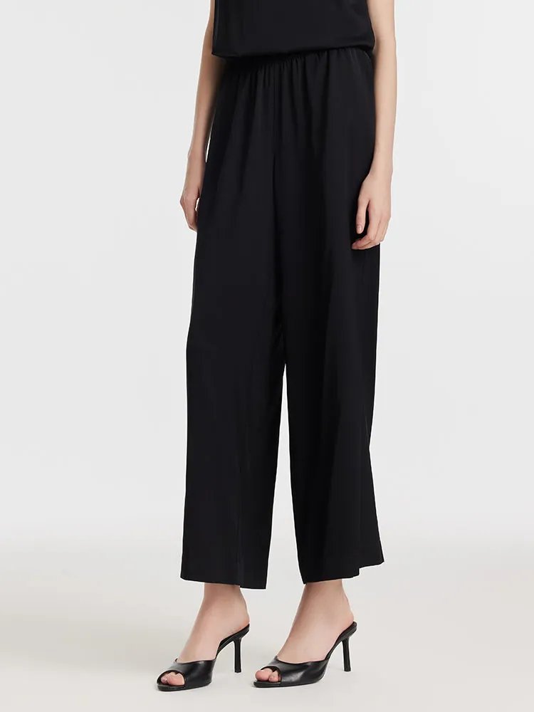 22 Momme Mulberry Silk Women Wide Leg Pants