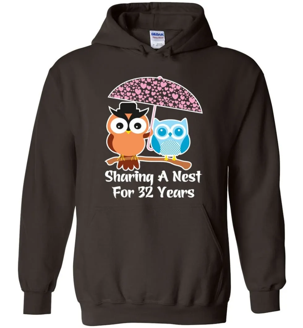 32 Years Wedding Anniversary Gifts Valentine's Day Hoodie