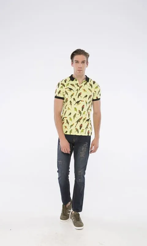 39984 Printed Polo Shirt - Green