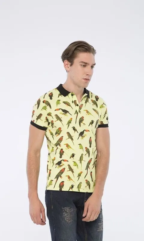 39984 Printed Polo Shirt - Green