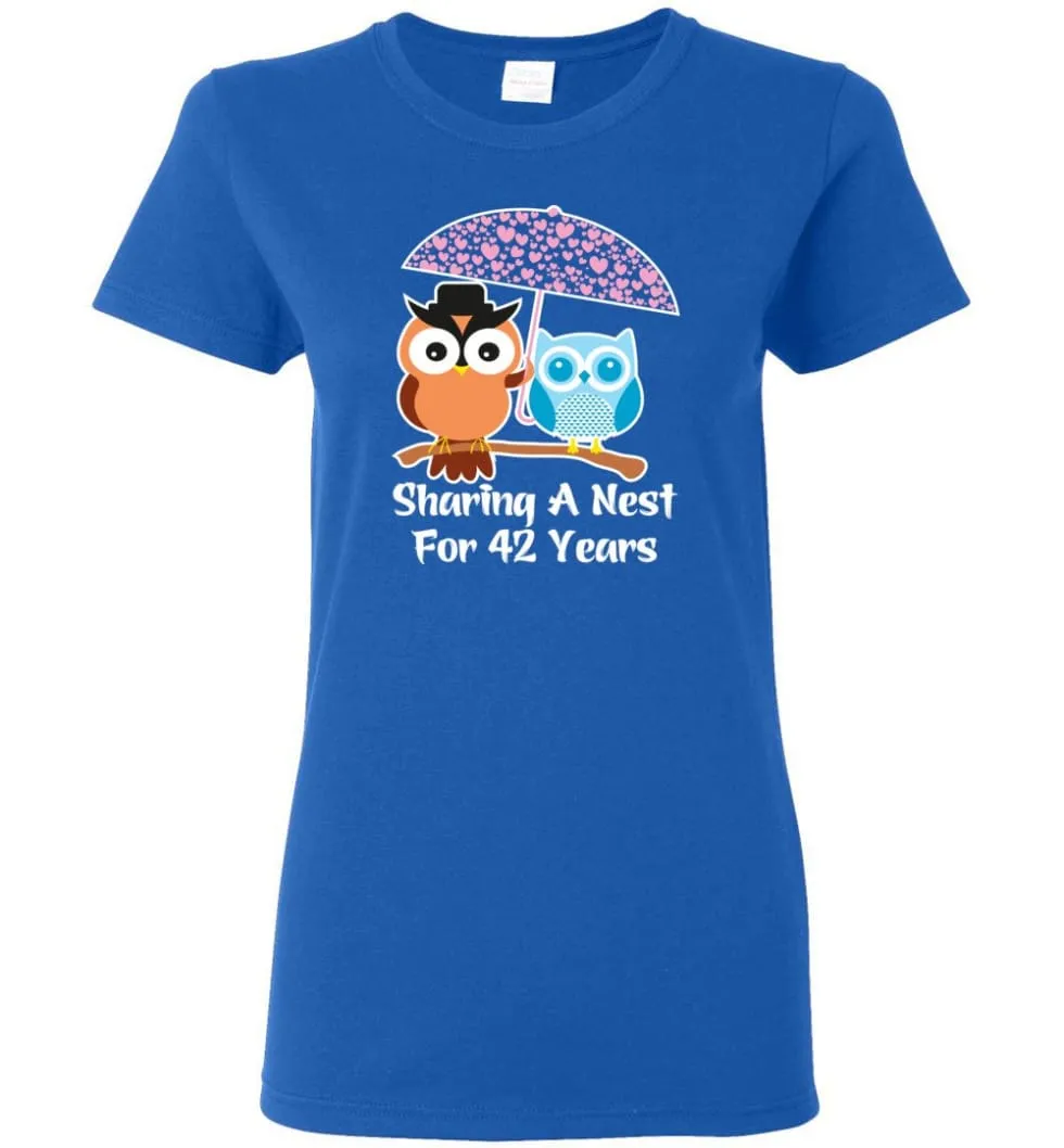 42 Years Wedding Anniversary Gifts Valentine's Day Women Tee