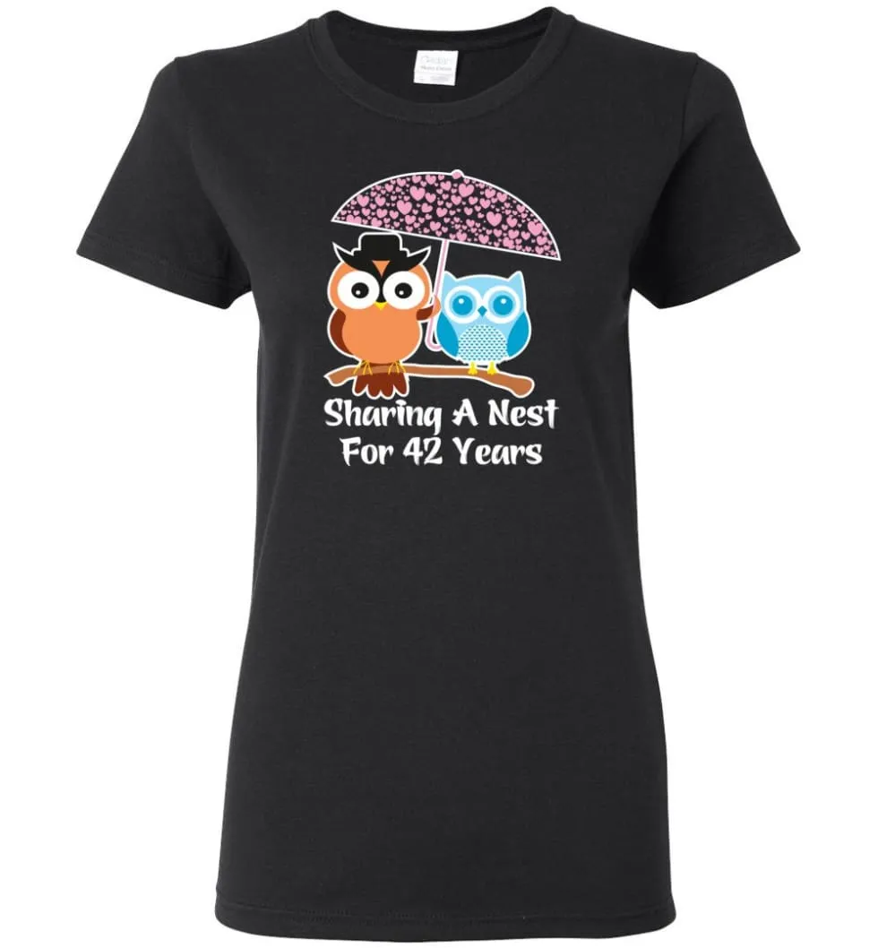 42 Years Wedding Anniversary Gifts Valentine's Day Women Tee