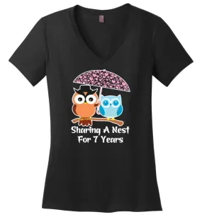 7 Years Wedding Anniversary Gifts Valentine's Day Ladies V-Neck