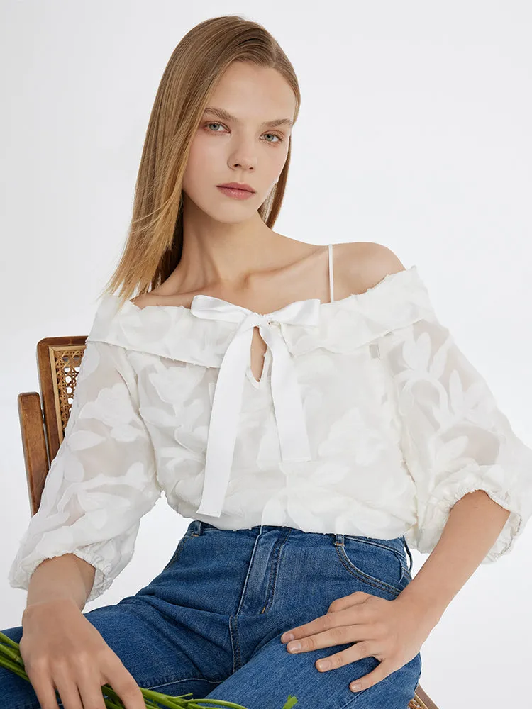 8.5 Momme Mulberry Silk Off Shoulder Women Blouse