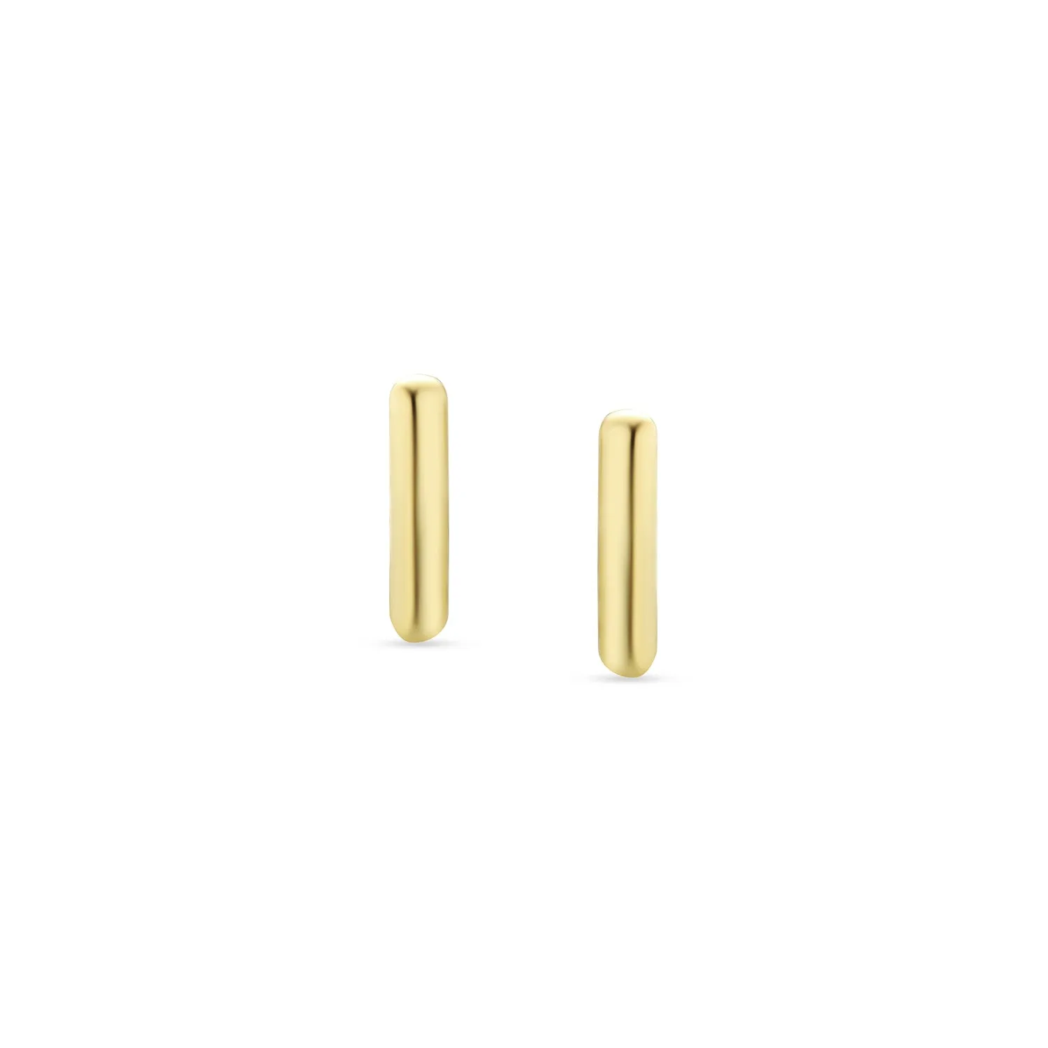 A-Z Geometric Alphabet Letter Initial Stud Earrings Real 14K Gold