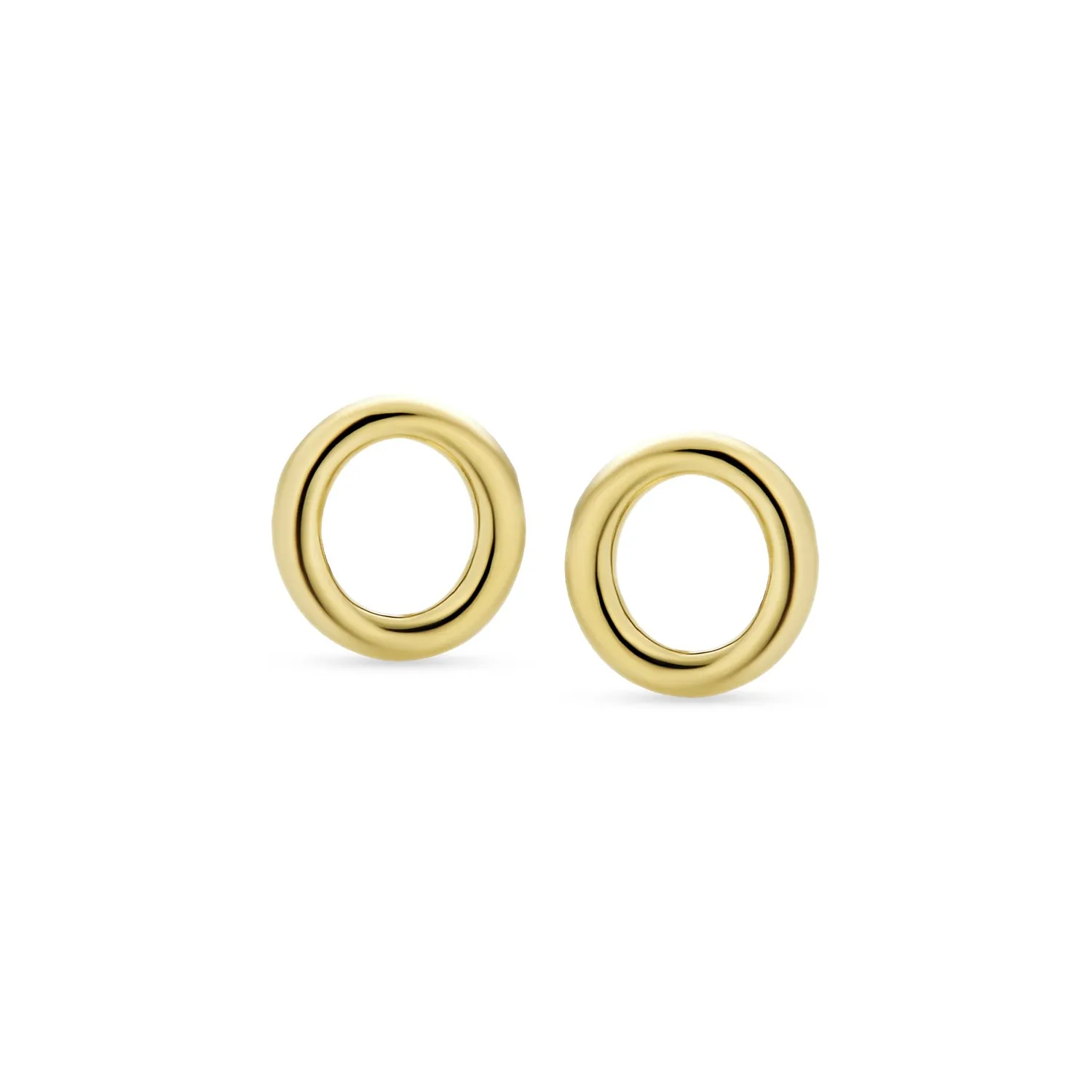 A-Z Geometric Alphabet Letter Initial Stud Earrings Real 14K Gold