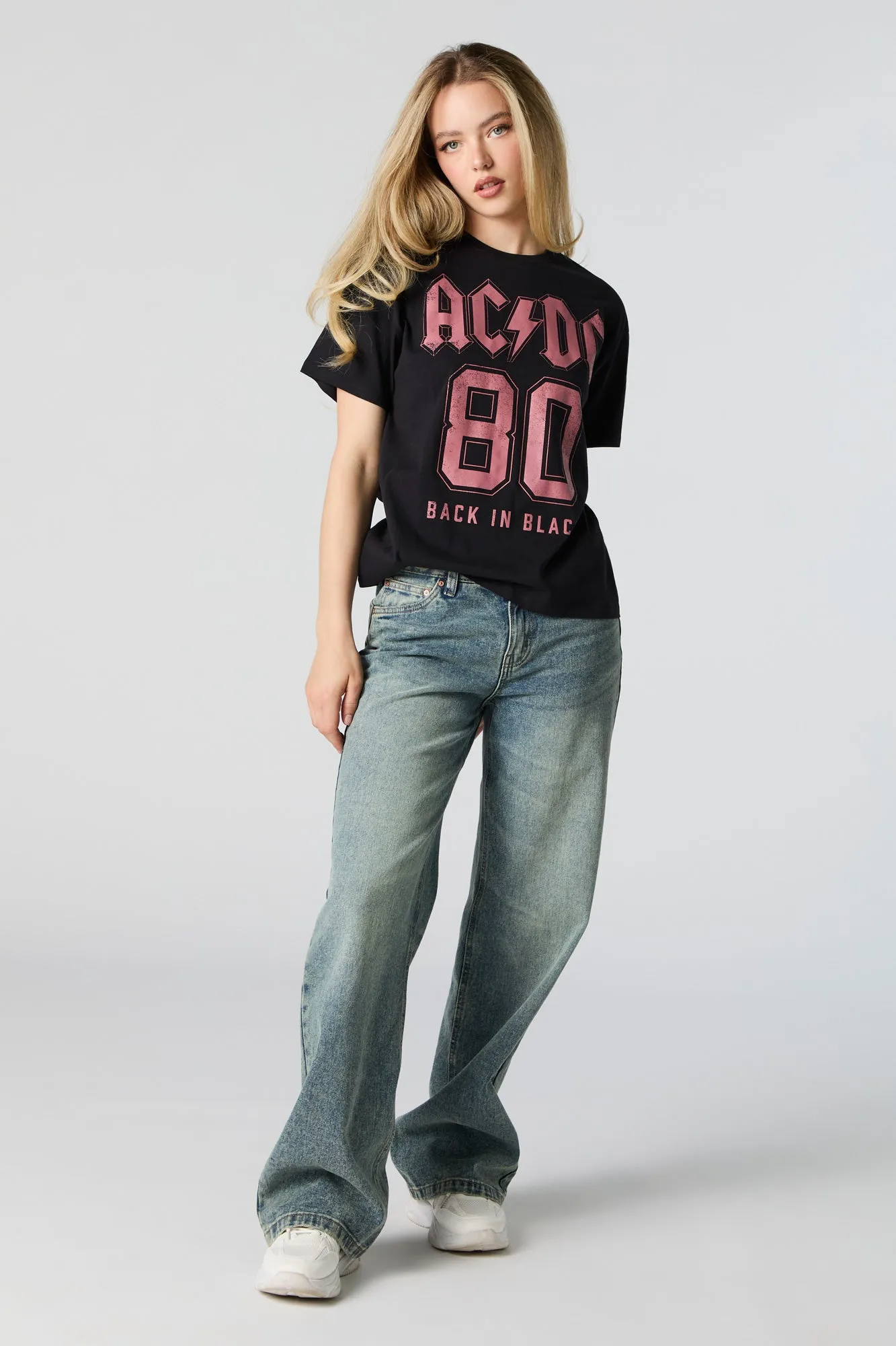 ACDC Back in Black Graphic Boyfriend T-Shirt