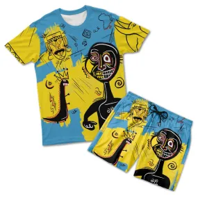 African Art Viva Underground Psychedelic Vintage Style T-shirt and Shorts Set