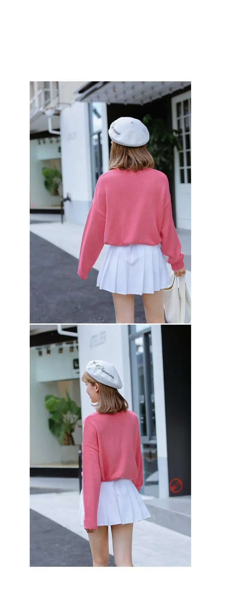 All Match Casual Basic Solid O-neck Long Sleeve Loose Female Sweaters