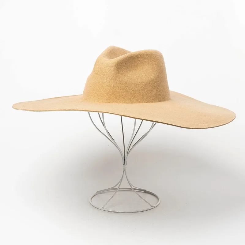 Australian Style Jazz Model 100% Wool Felt 14.5cm Large Brim Fedora