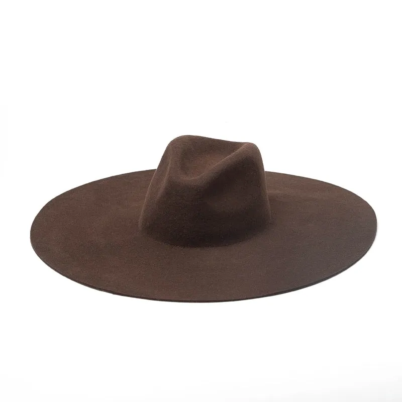 Australian Style Jazz Model 100% Wool Felt 14.5cm Large Brim Fedora