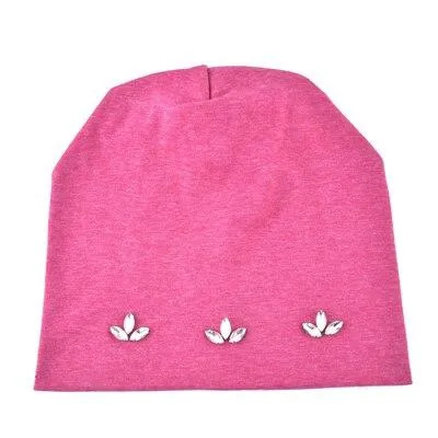 Autumn Fashion Casual Cotton Rhinestones Knitted Beanies for Women