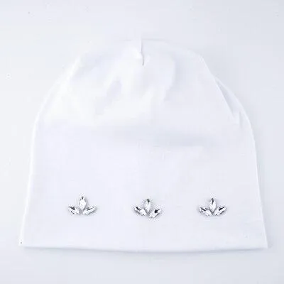 Autumn Fashion Casual Cotton Rhinestones Knitted Beanies for Women