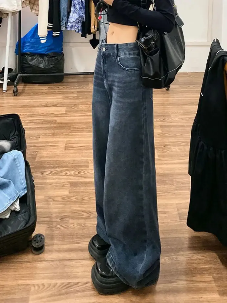 Baggy Women Korean Style Distressed Wide Leg Denim Harajuku Pant