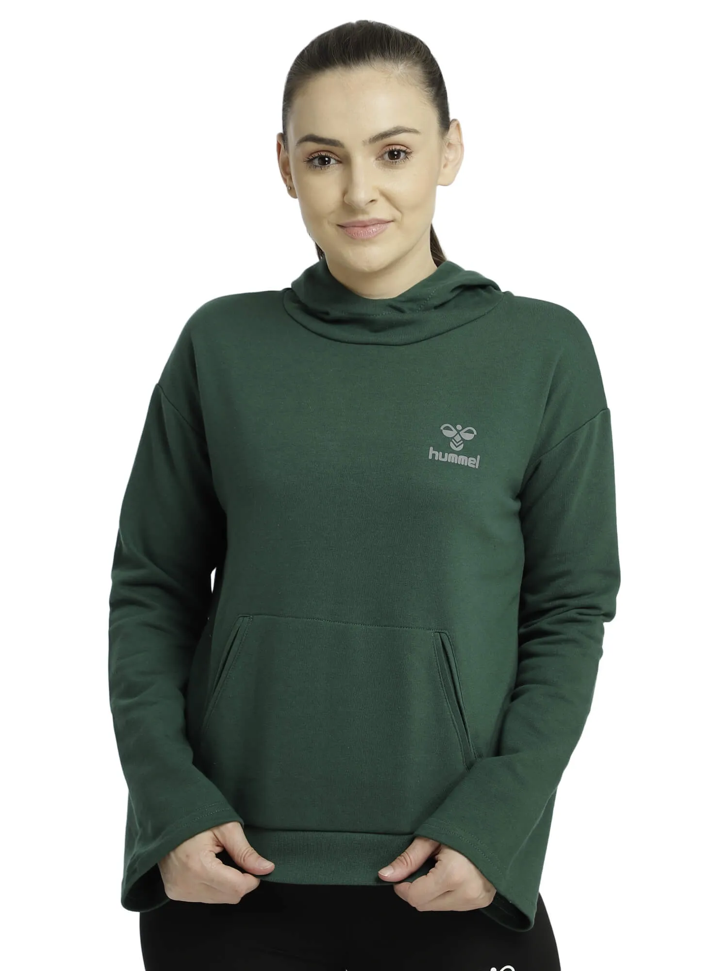 Bebita Women Cotton Green Hoodie