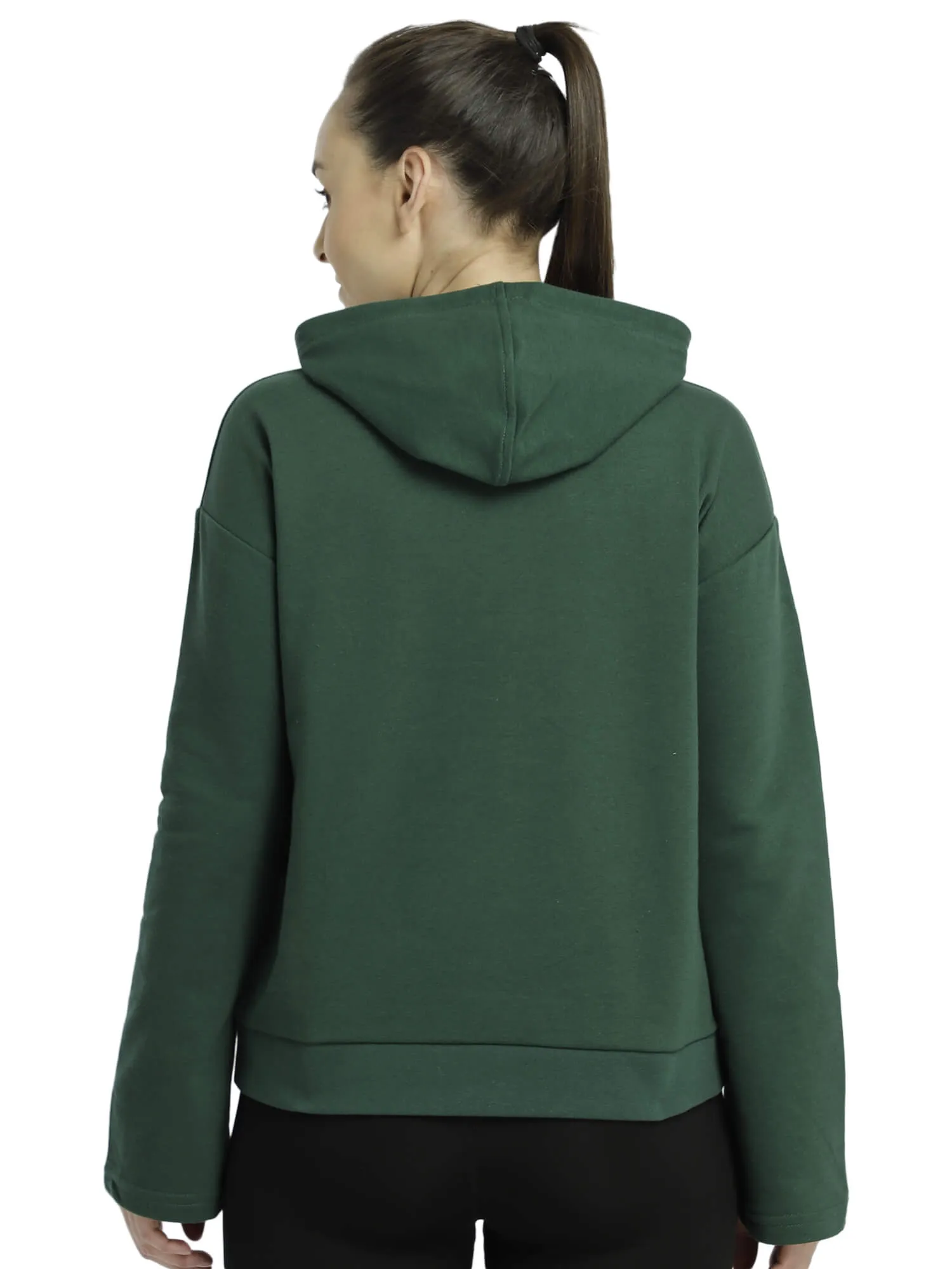 Bebita Women Cotton Green Hoodie