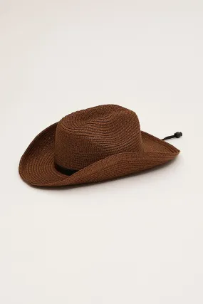 Beige Straw Cowboy Hat