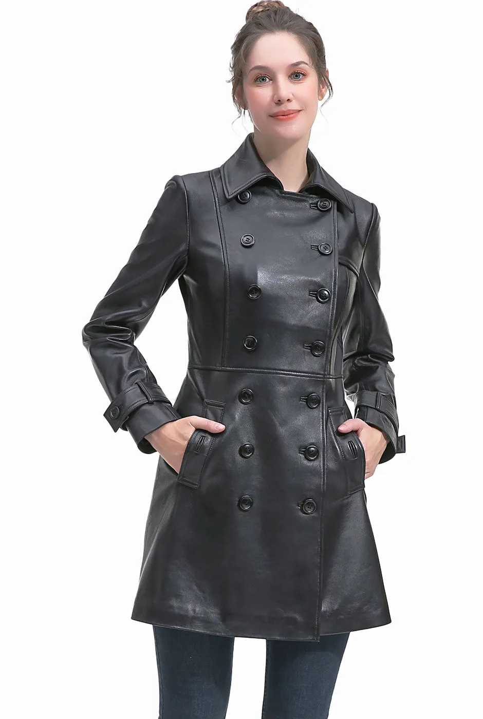 BGSD Women Darcy Lambskin Leather Coat