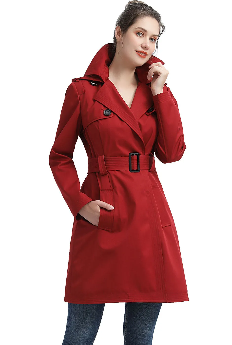 BGSD Women Gabby Waterproof Hooded Trench Coat