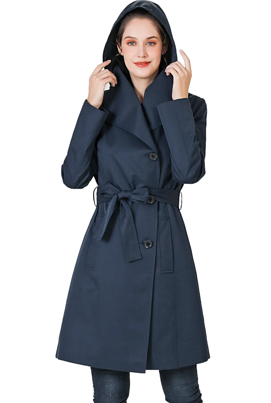 BGSD Women Jessie Waterproof Hooded Trench Coat