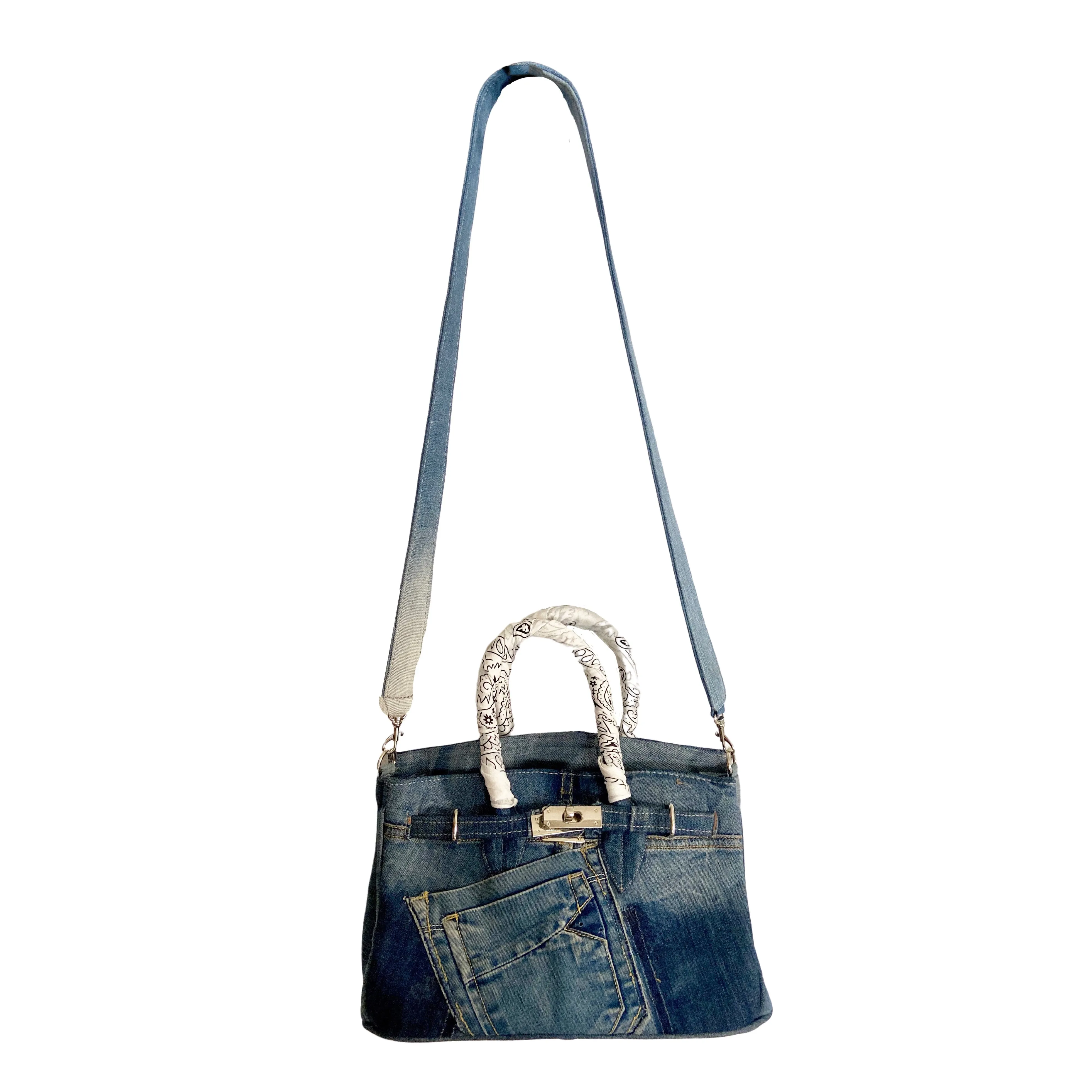 Birkin Style Jean Handbag - Available in 4 sizes