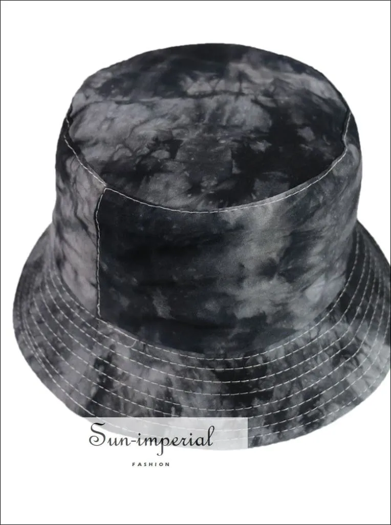 Black function Print Reversible Black White Cow Pattern Women Bucket Hat