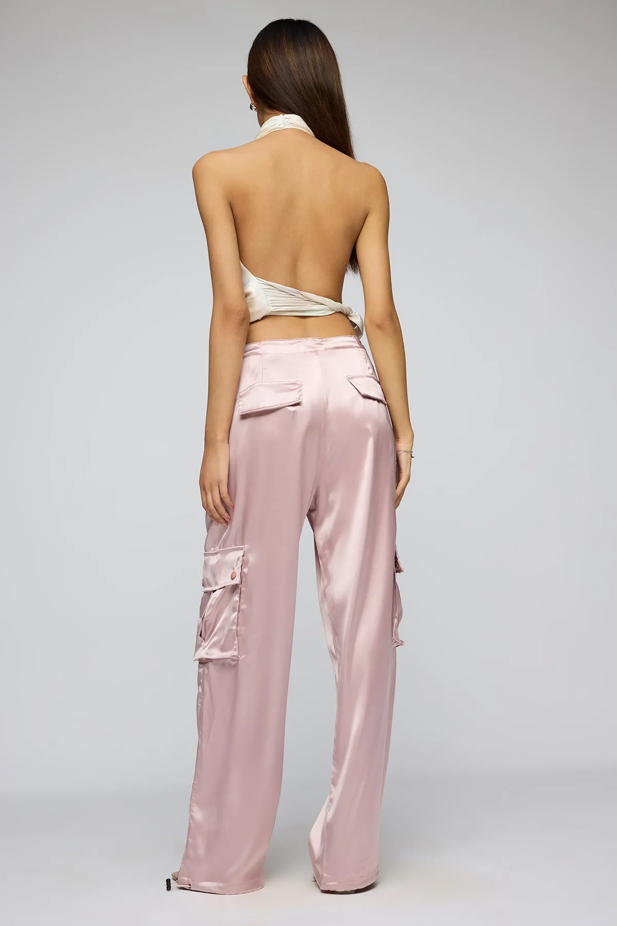 Blush Pink Satin Parachute Cargo