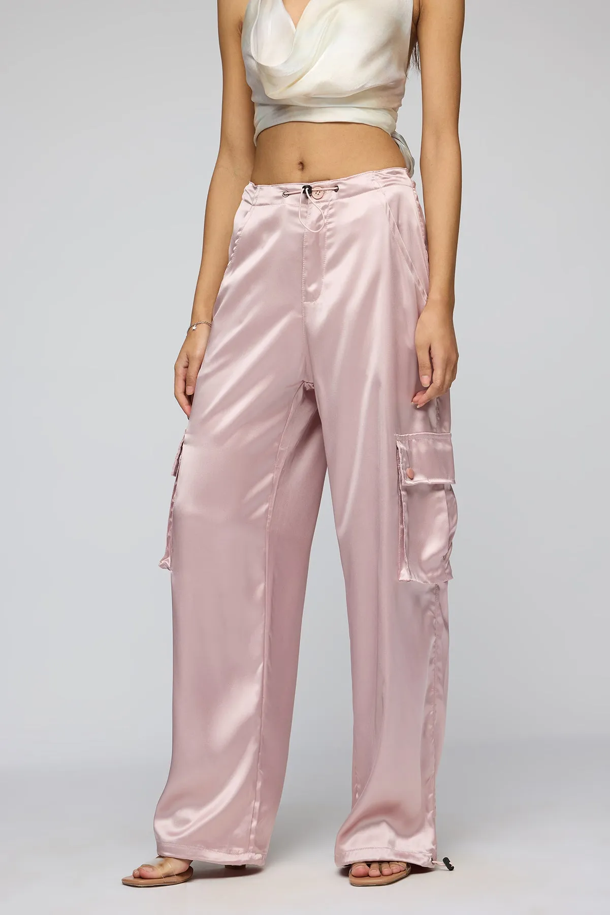 Blush Pink Satin Parachute Cargo