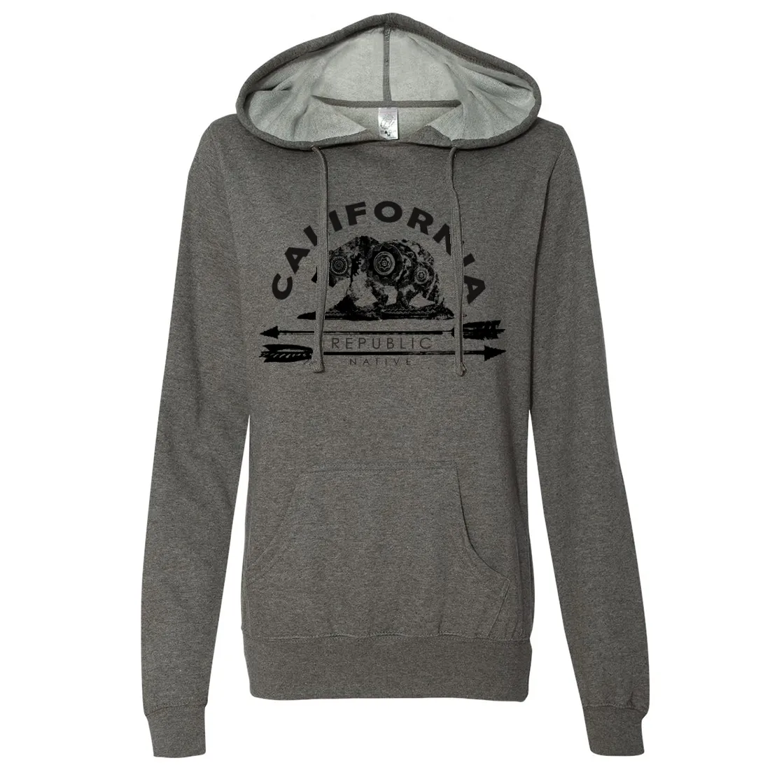 California Arrow Bear Ladies Lightweight Fitted Hoodie