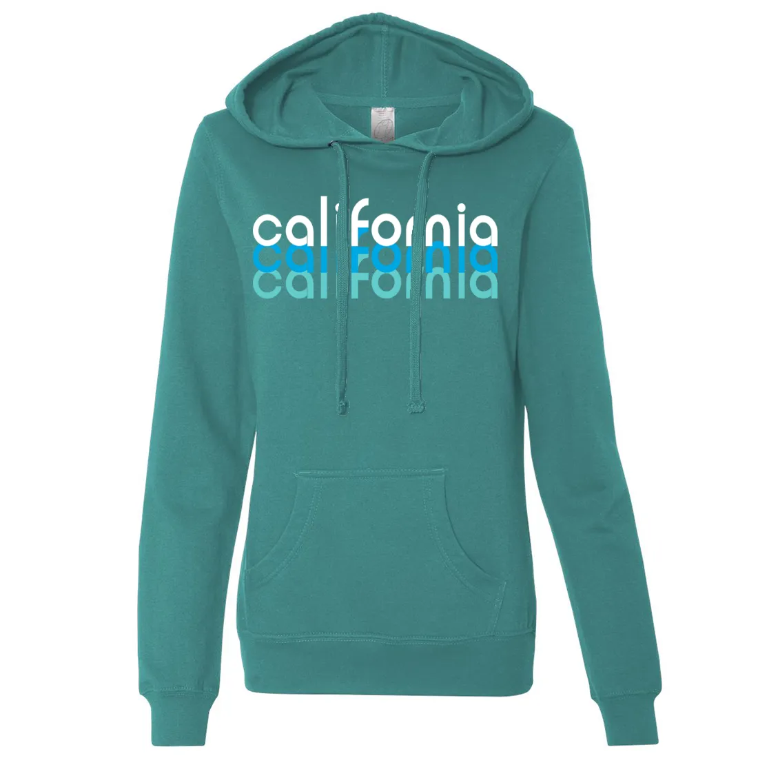 California Cool Stacked Ladies Lightweight Fitted Hoodie