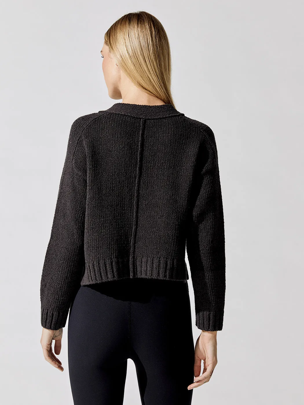 Cropped Cardigan - Washed Black