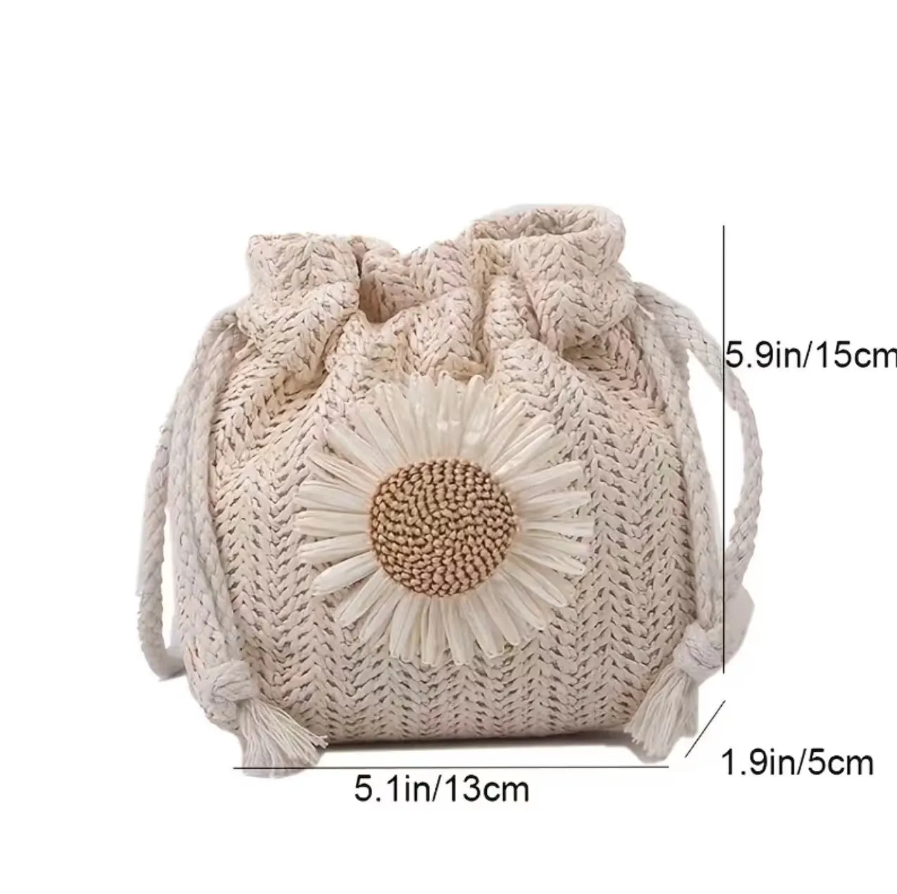 Daisy Bucket Bag, Crossbody, Drawstring Shoulder Bag