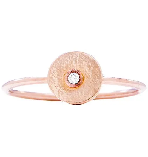 Disk Stacking Ring With Diamond