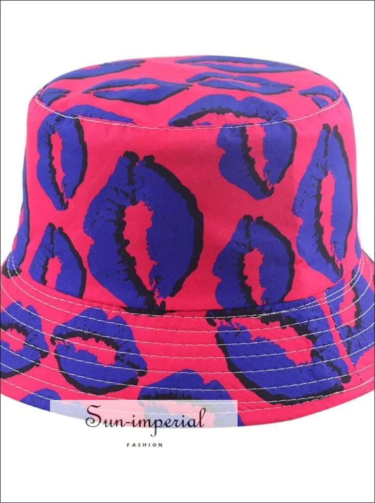 Dollar Print Reversible Black White Cow Pattern Women Bucket Hat