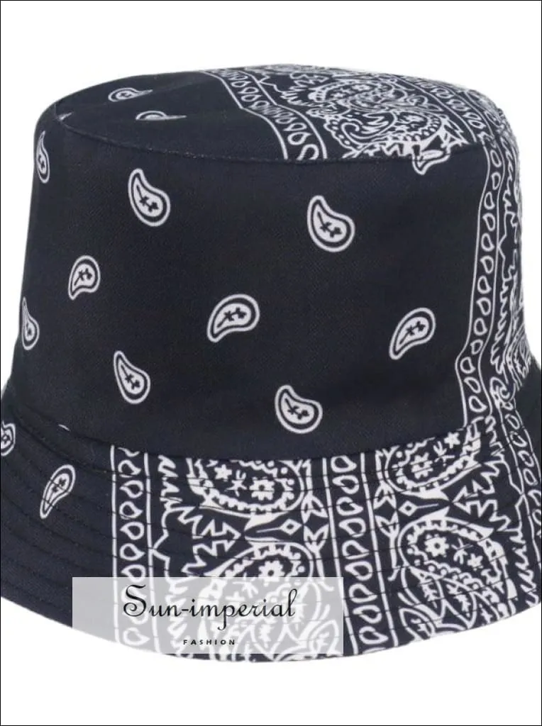 Dollar Print Reversible Black White Cow Pattern Women Bucket Hat