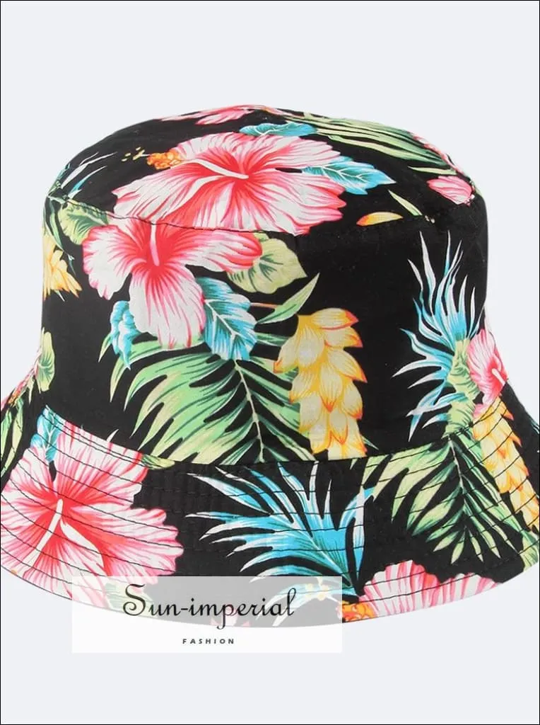 Dollar Print Reversible Black White Cow Pattern Women Bucket Hat