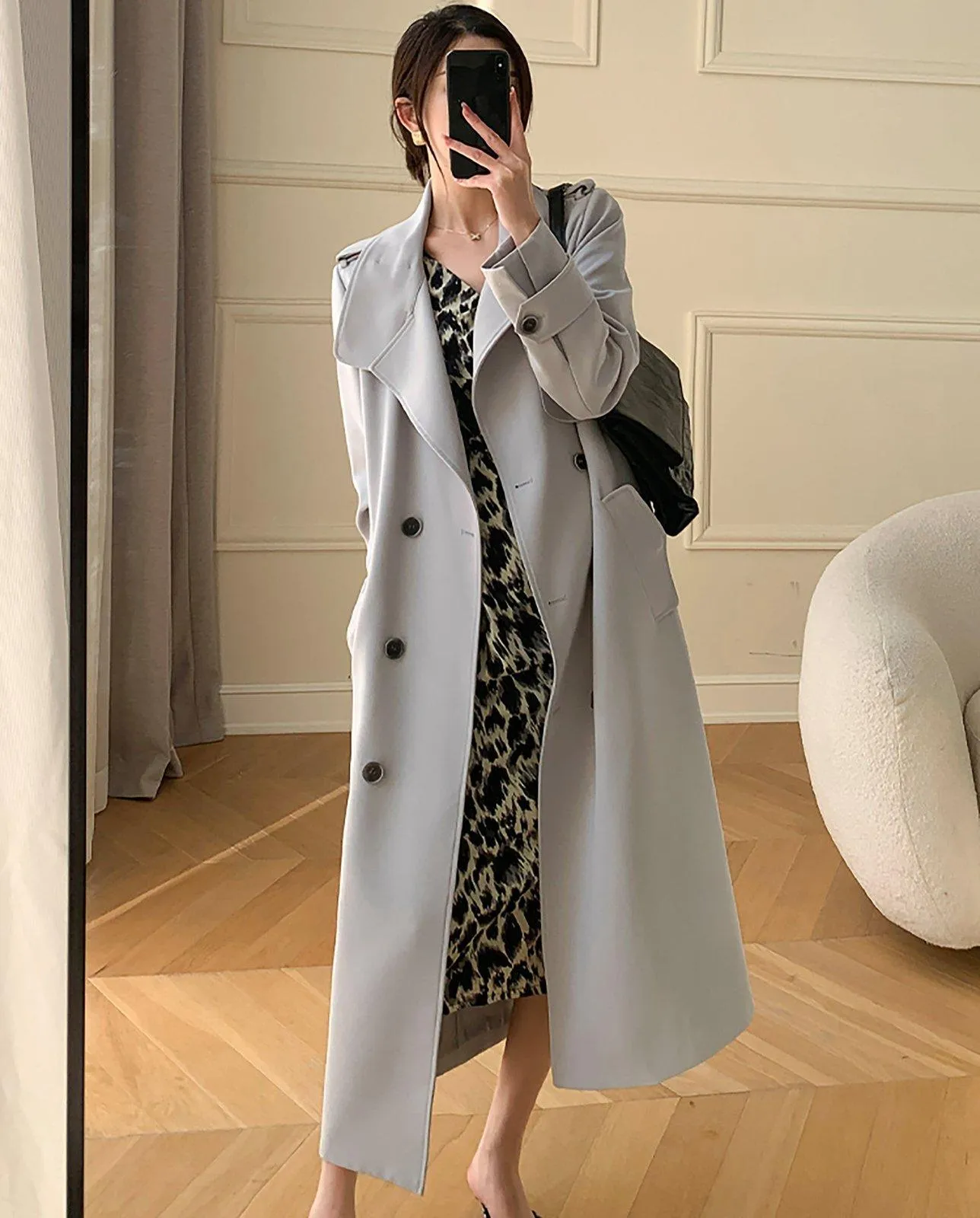 Double Breasted Belted Trench Coat