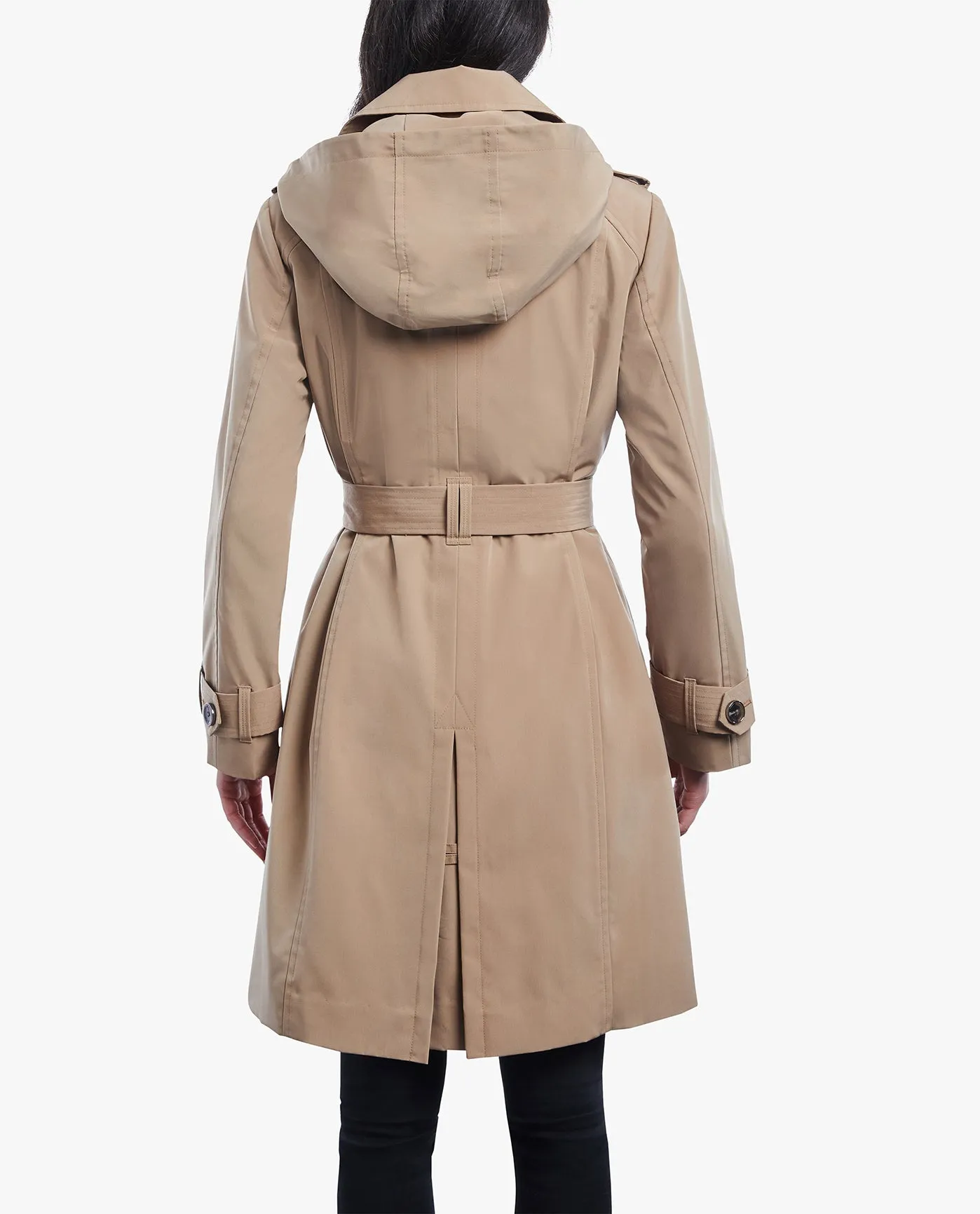 DOUBLE BREASTED BUTTON FRONT TRENCH WITH BELT