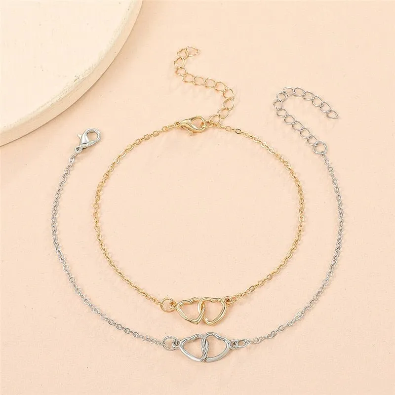 Double Heart Anklet