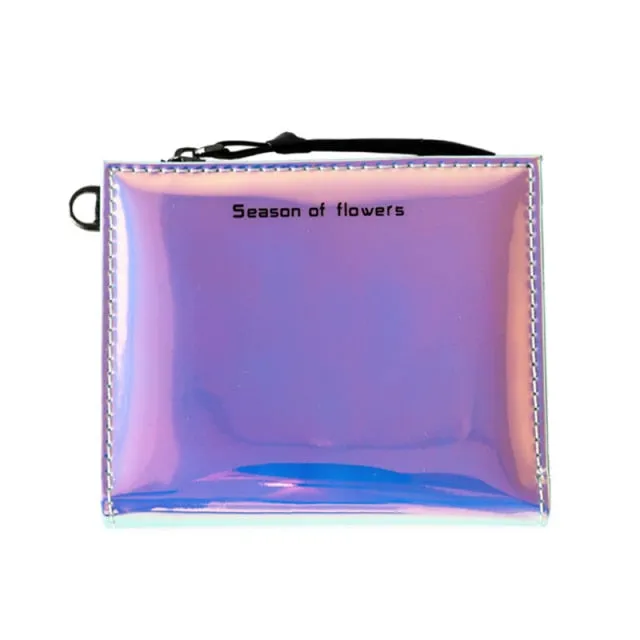 Fashion Small Wallet Women Short Wristlet Thin Purses Ladies Money Bag Korean Female Holographic Wallet 2021 Walet Slim Vallet