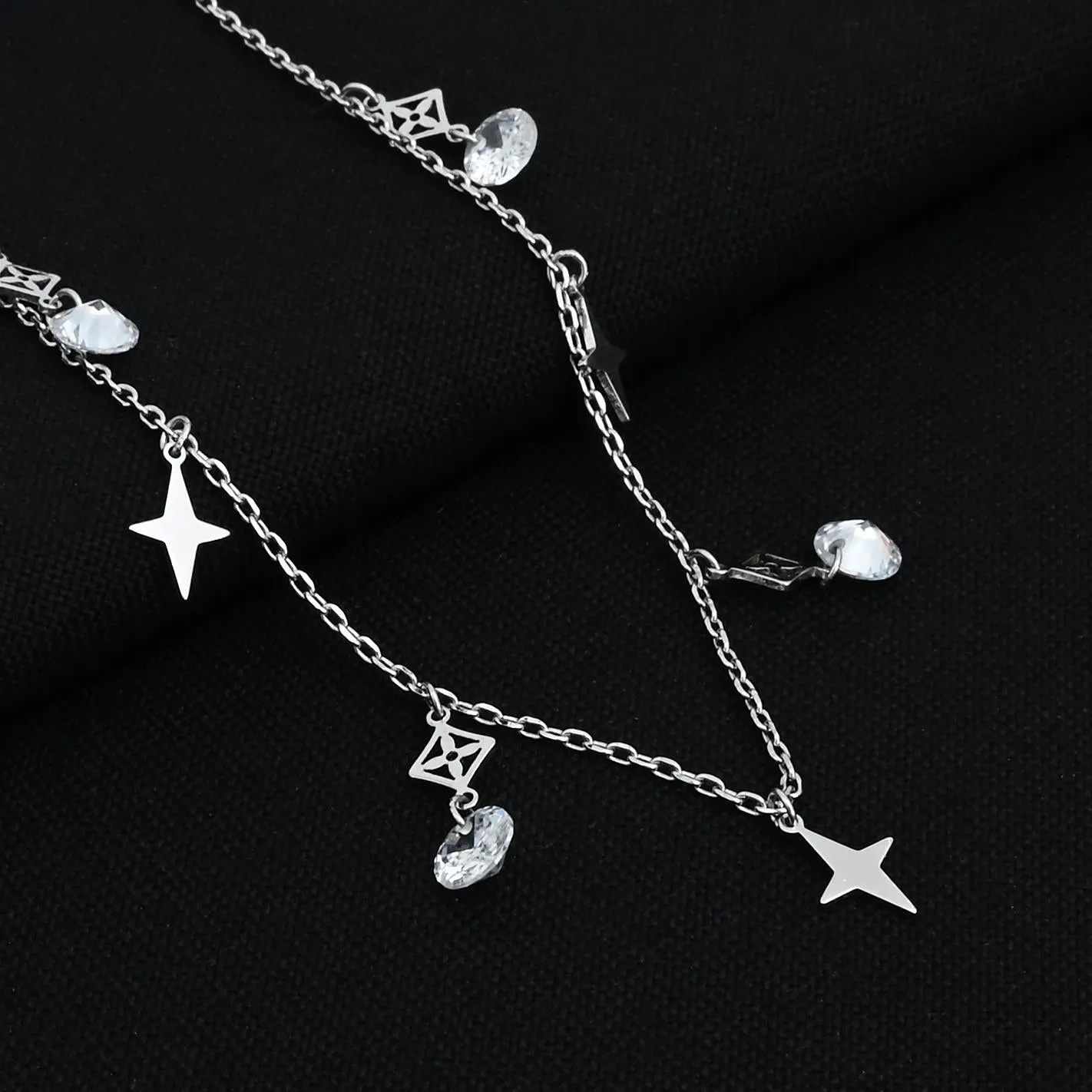 Fashionable Star Charms Sterling Silver Necklace for Women