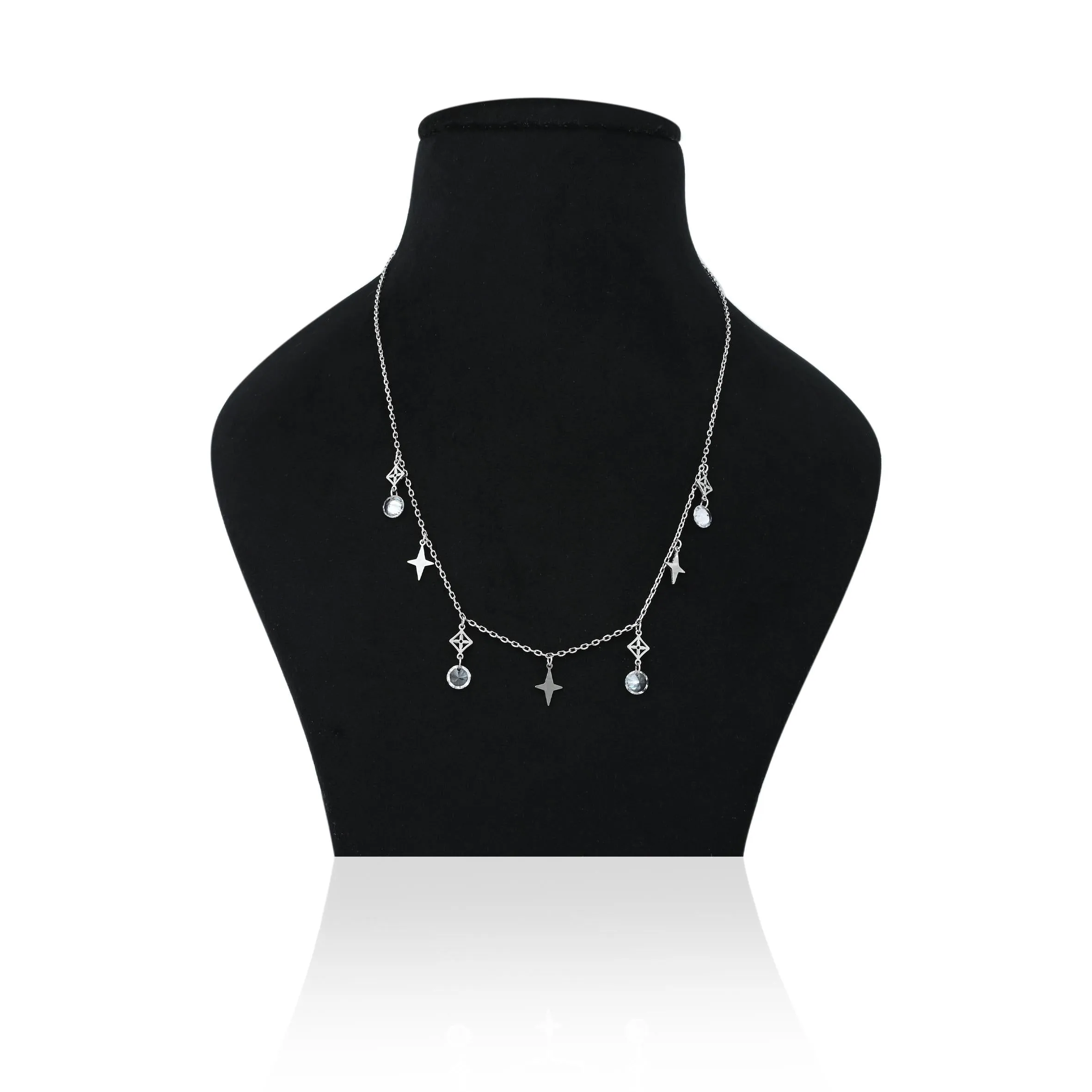 Fashionable Star Charms Sterling Silver Necklace for Women