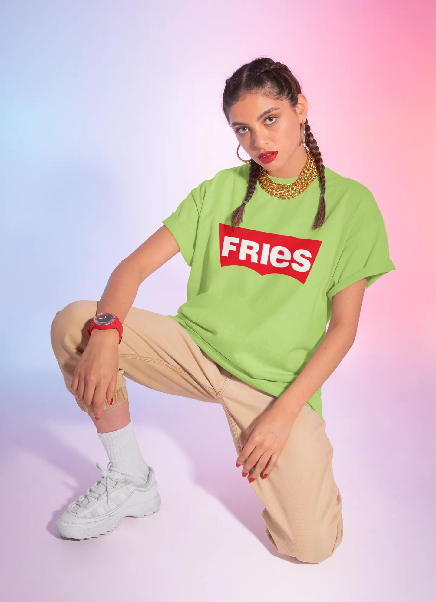 FRIES Levis style Oversized T-shirt