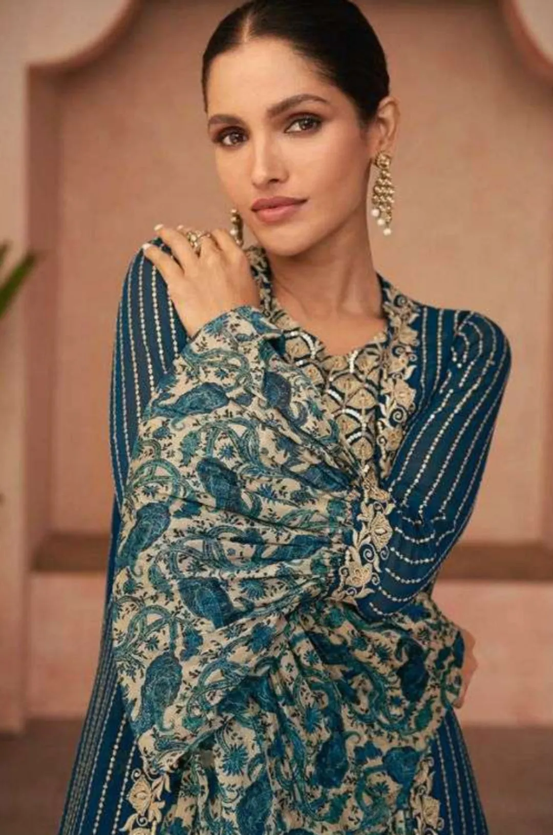 Georgette Indo western Jacket Style Palazzo Suits